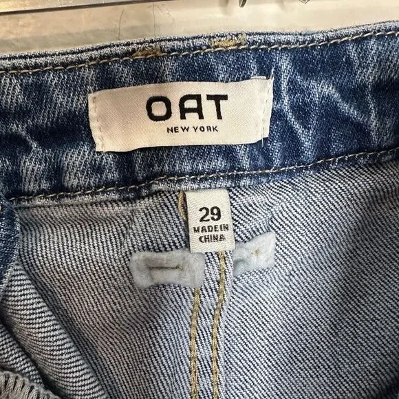 Oat New York Jeans Women's Size 29 Wide Leg Crop Sailor Jeans Blue Denim - Picture 6 of 11